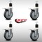 Service Caster 5'' SS Thermoplastic Rubber Swivel 1-7/8'' Expanding Stem Caster Set Total Lock Brake, 4PK SCC-SSEXTTL20S514-TPRB-178-4 - alternate 3